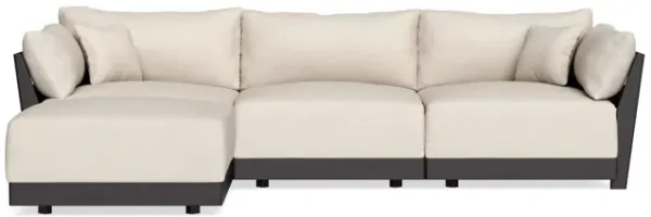 Modular Bondi Black 3-Seater Sectional in Seashell | Memory Foam Blend