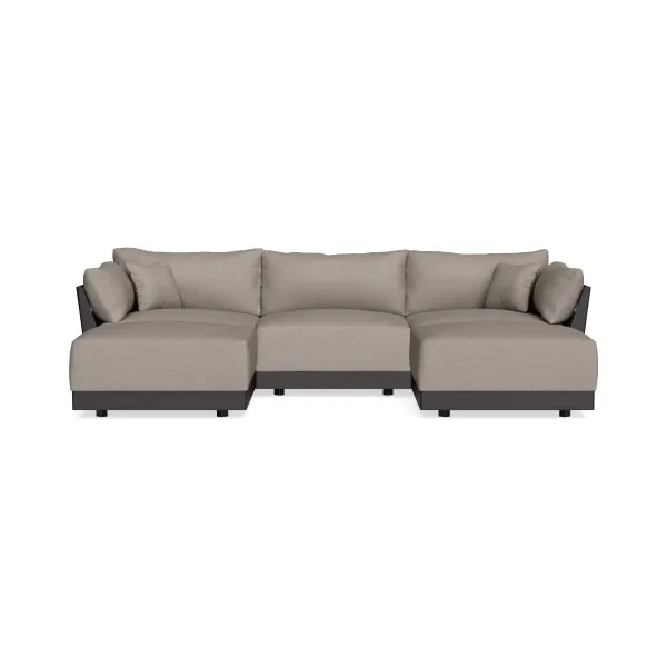 Modular Bondi Black 3-Seater U-Sectional in Cinder Gray | Classic Blend