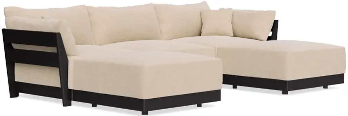 Modular Bondi Black 3-Seater U-Sectional in Vanilla | Classic Blend