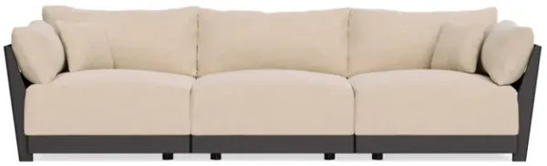 Modular Bondi Black 3-Seater Sofa in Vanilla | Memory Foam Blend