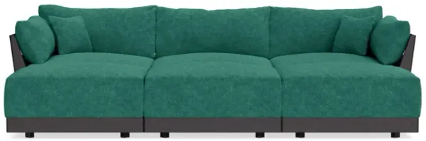 Modular Bondi Black 3-Seater Daybed Sofa Sectional in Jade Green | Classic Blend