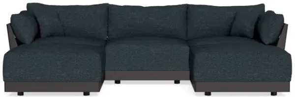 Modular Bondi Black 3-Seater U-Sectional in Arctic Navy | Classic Blend
