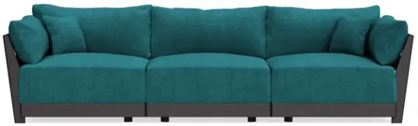 Modular Bondi Black 3-Seater Sofa in Ocean | Memory Foam Blend