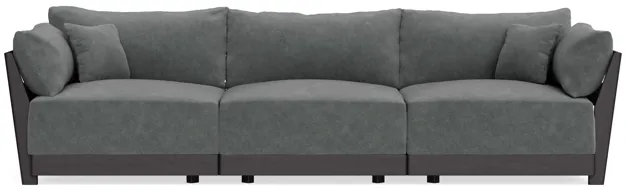 Modular Bondi Black 3-Seater Sofa in Chimney Gray | Memory Foam Blend