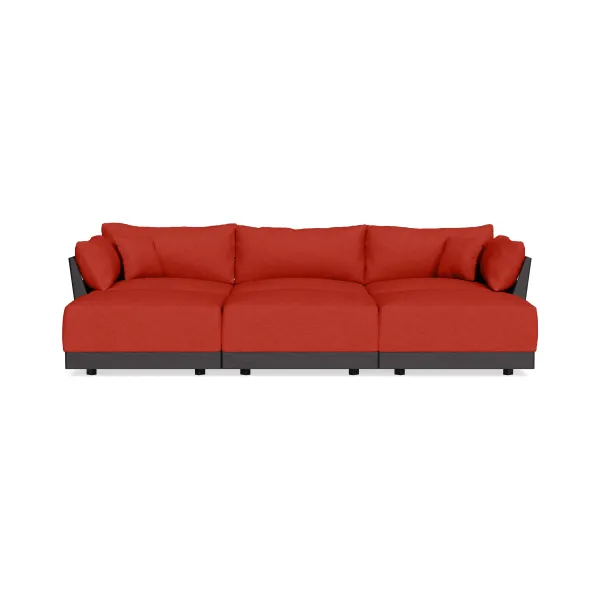 Modular Bondi Black 3-Seater Daybed Sofa Sectional in Cayenne | Memory Foam Blend