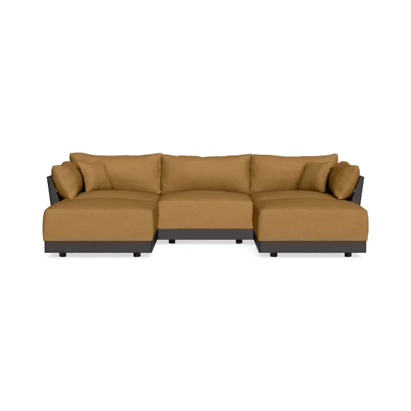 Modular Bondi Black 3-Seater U-Sectional in Dijon | Memory Foam Blend
