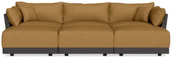 Modular Bondi Black 3-Seater Daybed Sofa Sectional in Dijon | Classic Blend