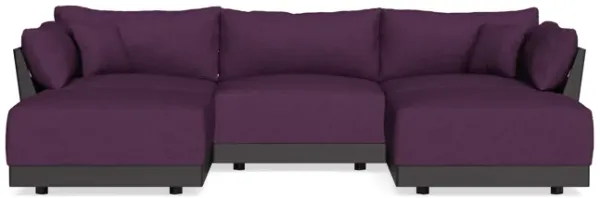 Modular Bondi Black 3-Seater U-Sectional in Aubergine | Classic Blend