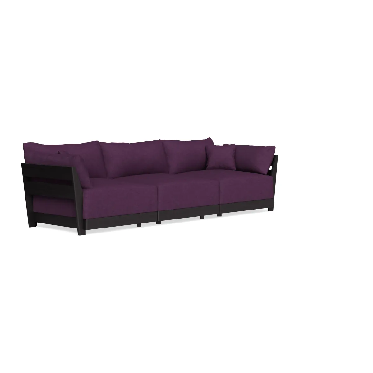 Modular Bondi Black 3-Seater Sofa in Aubergine | Memory Foam Blend