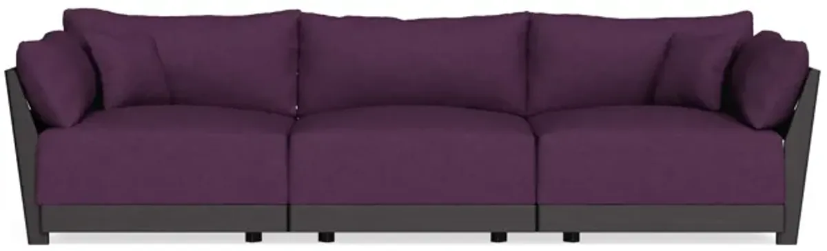 Modular Bondi Black 3-Seater Sofa in Aubergine | Memory Foam Blend
