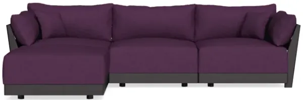 Modular Bondi Black 3-Seater Sectional in Aubergine | Memory Foam Blend