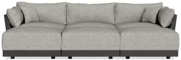 Modular Bondi Black 3-Seater Daybed Sofa Sectional in Fog | Classic Blend
