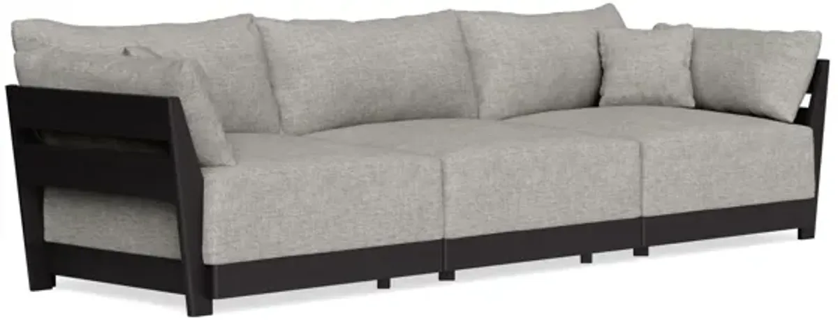 Modular Bondi Black 3-Seater Sofa in Fog | Classic Blend