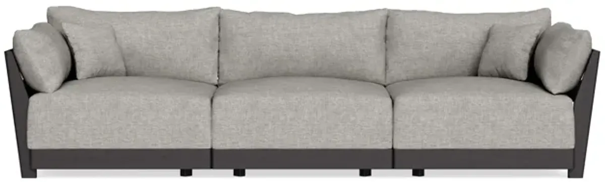 Modular Bondi Black 3-Seater Sofa in Fog | Classic Blend