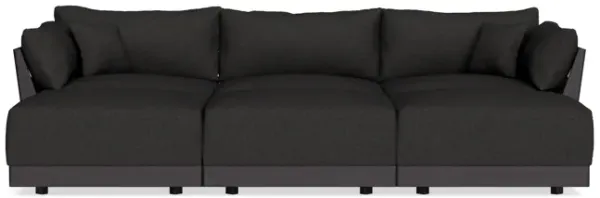 Modular Bondi Black 3-Seater Daybed Sofa Sectional in Peppercorn | Classic Blend