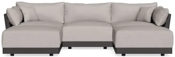 Modular Bondi Black 3-Seater U-Sectional in Cloud | Memory Foam Blend
