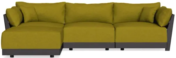 Modular Bondi Black 3-Seater Sectional in Olive Green | Memory Foam Blend