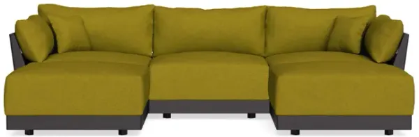Modular Bondi Black 3-Seater U-Sectional in Olive Green | Classic Blend