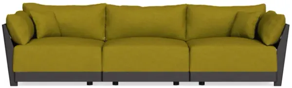Modular Bondi Black 3-Seater Sofa in Olive Green | Memory Foam Blend