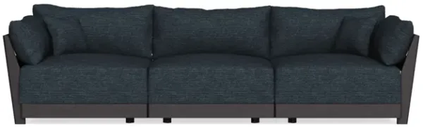 Modular Bondi Black 3-Seater Sofa in Baltic Blue | Memory Foam Blend