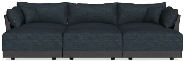 Modular Bondi Black 3-Seater Daybed Sofa Sectional in Baltic Blue | Classic Blend