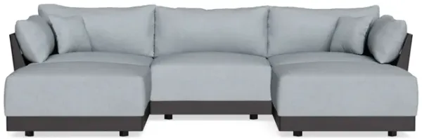 Modular Bondi Black 3-Seater U-Sectional in Ash | Memory Foam Blend