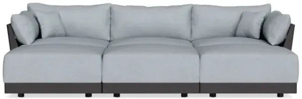 Modular Bondi Black 3-Seater Daybed Sofa Sectional in Ash | Memory Foam Blend