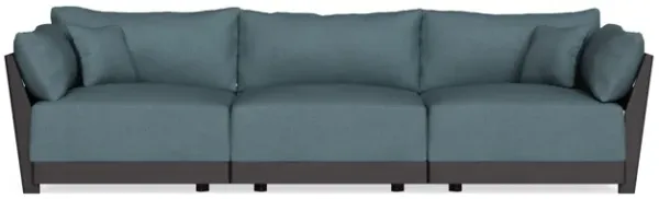 Modular Bondi Black 3-Seater Sofa in Slate Blue | Memory Foam Blend