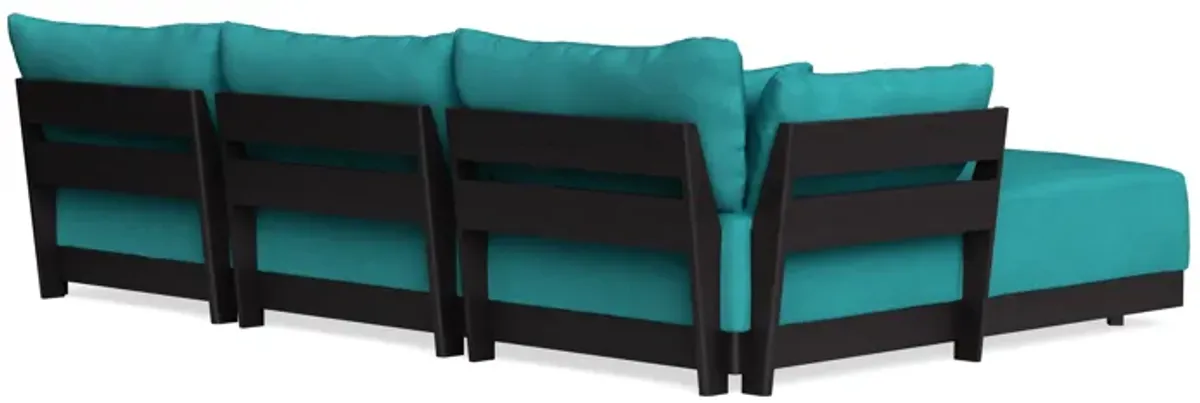 Modular Bondi Black 3-Seater Sectional in Pool | Memory Foam Blend