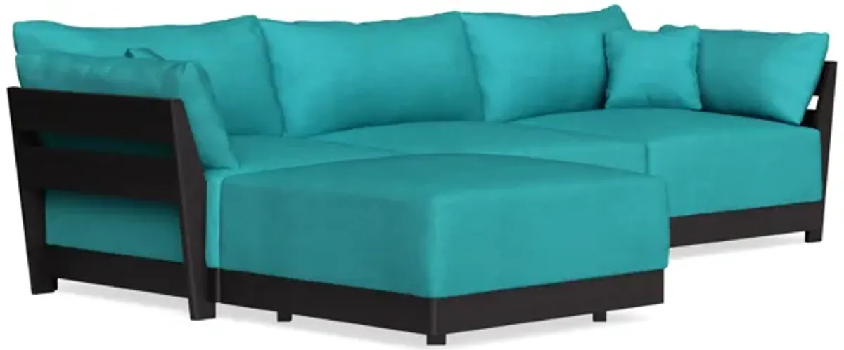 Modular Bondi Black 3-Seater Sectional in Pool | Memory Foam Blend