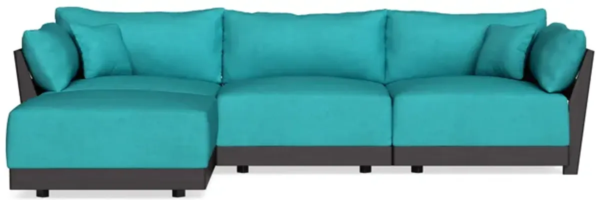 Modular Bondi Black 3-Seater Sectional in Pool | Memory Foam Blend
