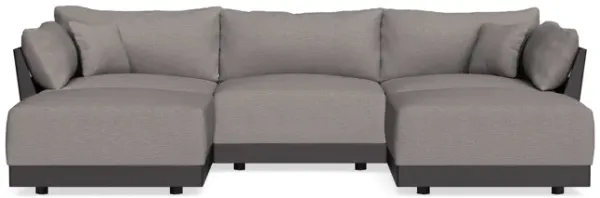 Modular Bondi Black 3-Seater U-Sectional in Cement | Memory Foam Blend