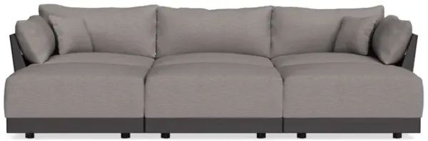 Modular Bondi Black 3-Seater Daybed Sofa Sectional in Cement | Memory Foam Blend