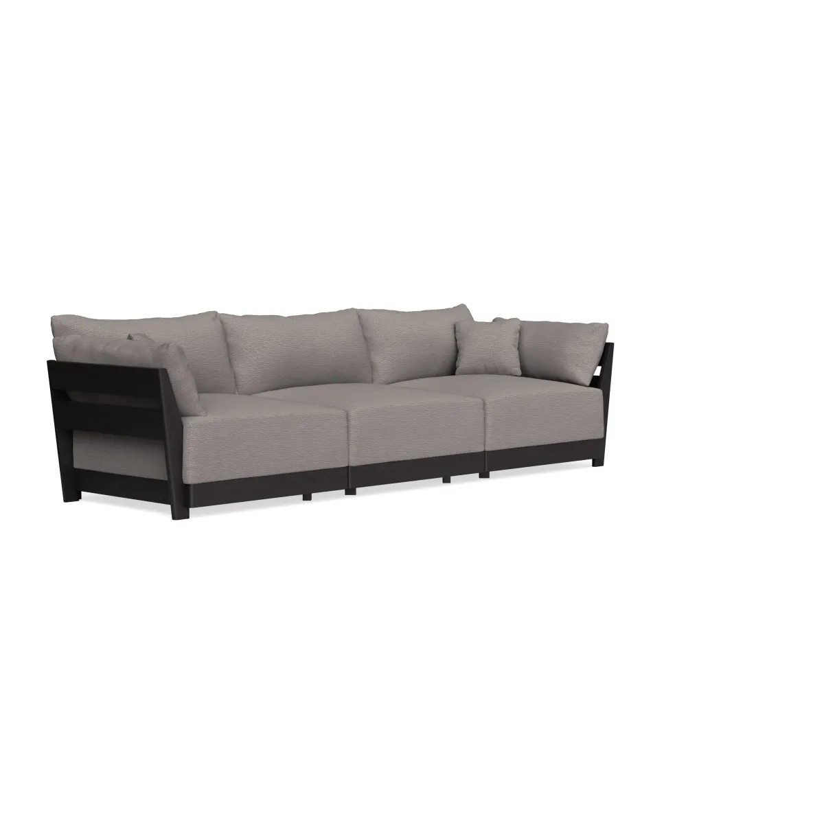 Modular Bondi Black 3-Seater Sofa in Cement | Memory Foam Blend