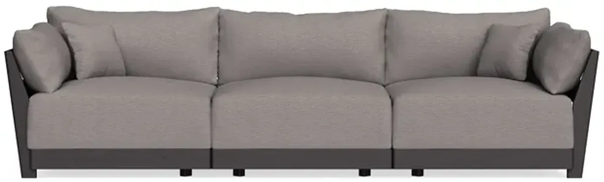 Modular Bondi Black 3-Seater Sofa in Cement | Memory Foam Blend