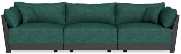Modular Bondi Black 3-Seater Sofa in Forest Green | Memory Foam Blend