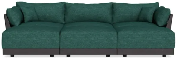 Modular Bondi Black 3-Seater Daybed Sofa Sectional in Forest Green | Classic Blend