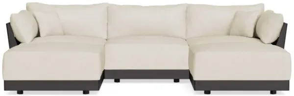 Modular Bondi Black 3-Seater U-Sectional in Mascarpone | Memory Foam Blend