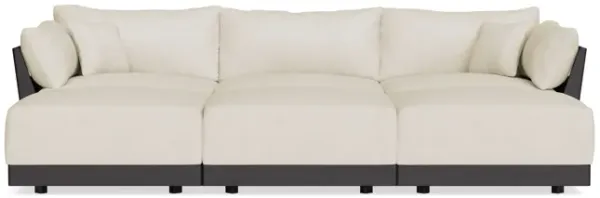 Modular Bondi Black 3-Seater Daybed Sofa Sectional in Mascarpone | Memory Foam Blend