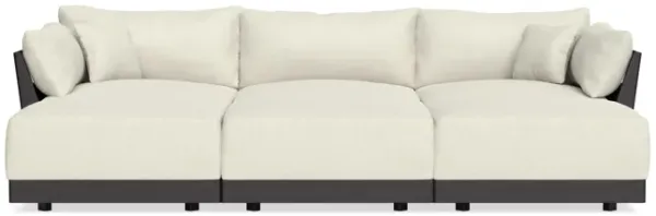 Modular Bondi Black 3-Seater Daybed Sofa Sectional in Eggshell | Memory Foam Blend