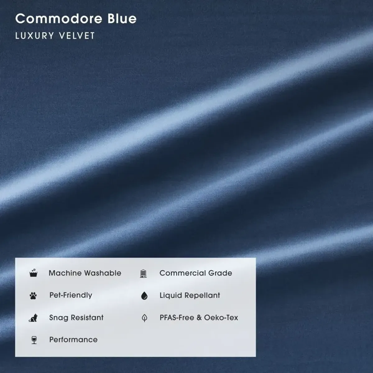 Modular Bondi Black 3-Seater Sectional in Commodore Blue | Classic Blend