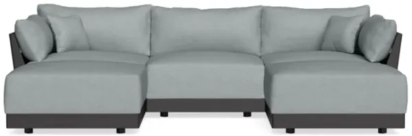 Modular Bondi Black 3-Seater U-Sectional in Light Steel | Memory Foam Blend