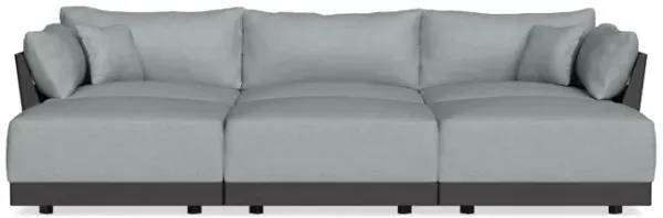 Modular Bondi Black 3-Seater Daybed Sofa Sectional in Light Steel | Classic Blend