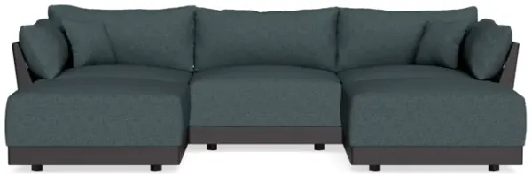 Modular Bondi Black 3-Seater U-Sectional in Ocean Gray | Classic Blend