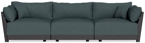 Modular Bondi Black 3-Seater Sofa in Ocean Gray | Memory Foam Blend