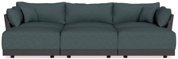 Modular Bondi Black 3-Seater Daybed Sofa Sectional in Ocean Gray | Memory Foam Blend