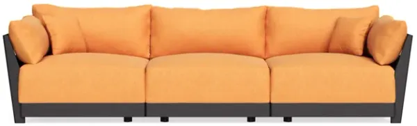 Modular Bondi Black 3-Seater Sofa in Tangerine | Memory Foam Blend