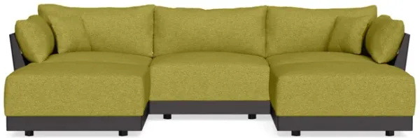 Modular Bondi Black 3-Seater U-Sectional in Avocado | Memory Foam Blend