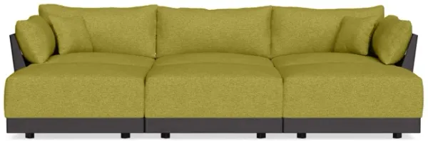 Modular Bondi Black 3-Seater Daybed Sofa Sectional in Avocado | Memory Foam Blend