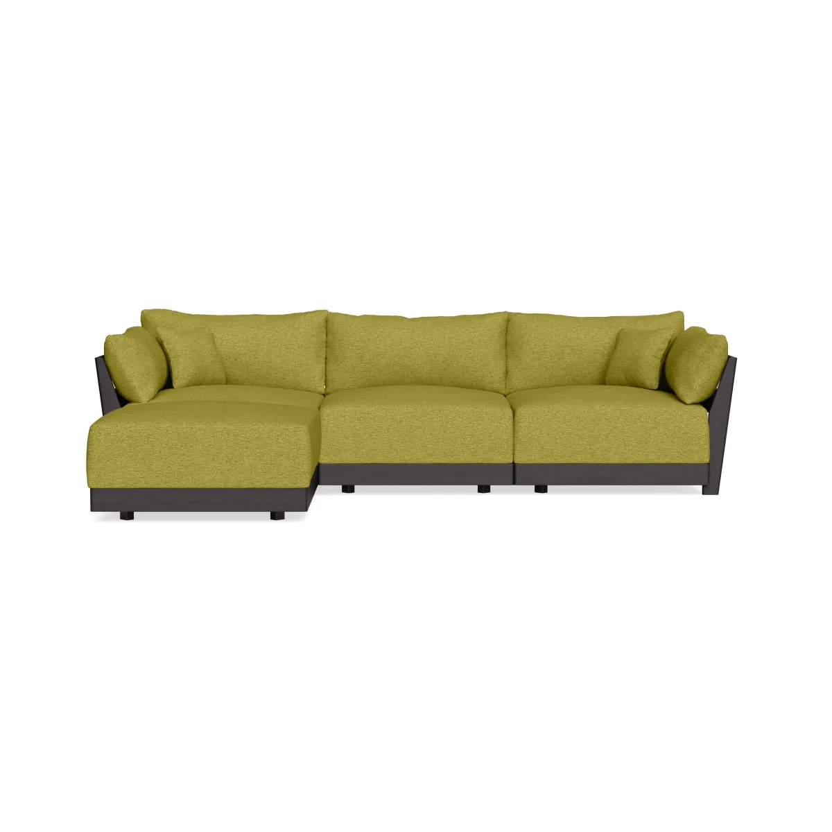 Modular Bondi Black 3-Seater Sectional in Avocado | Classic Blend